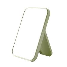 Minimalist Square Mirror in a Home Office