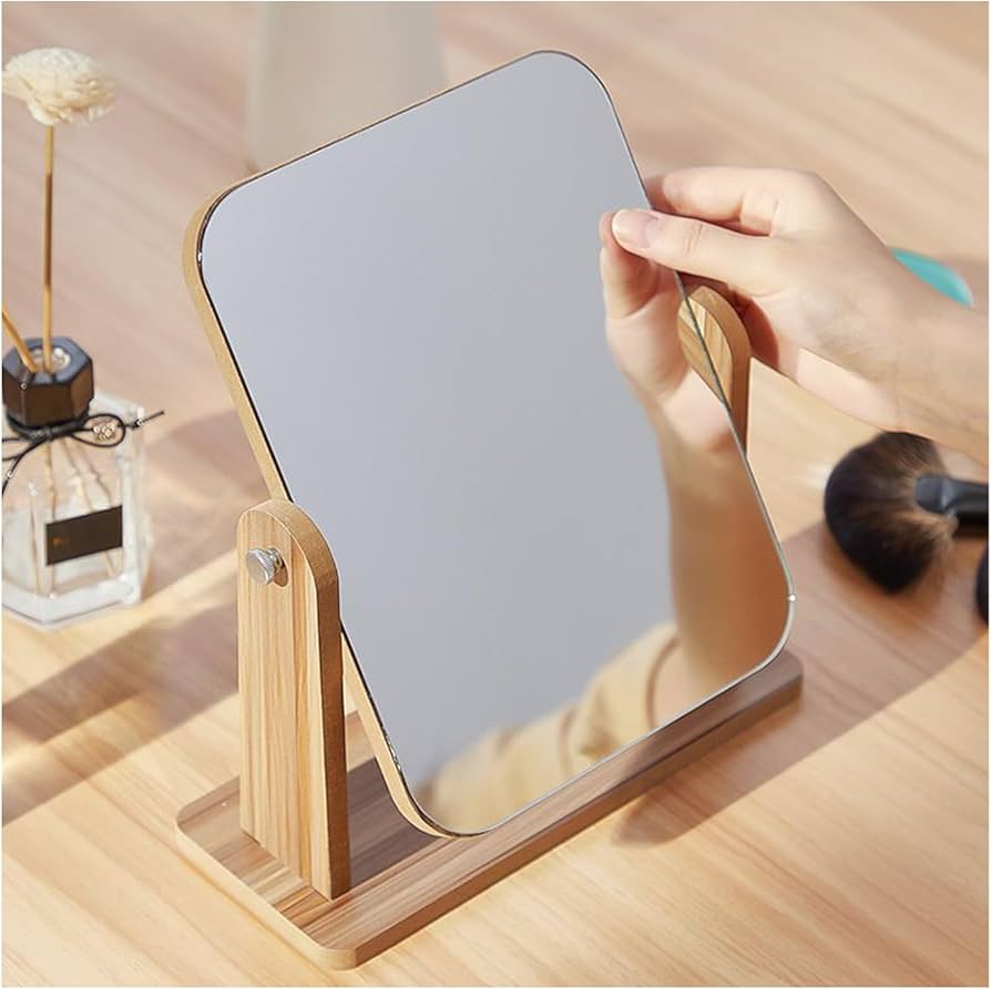 Frameless Square Mirror in a Bathroom